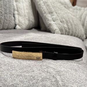 Michael Kors Chocolate Brown Belt with Gold Buckle